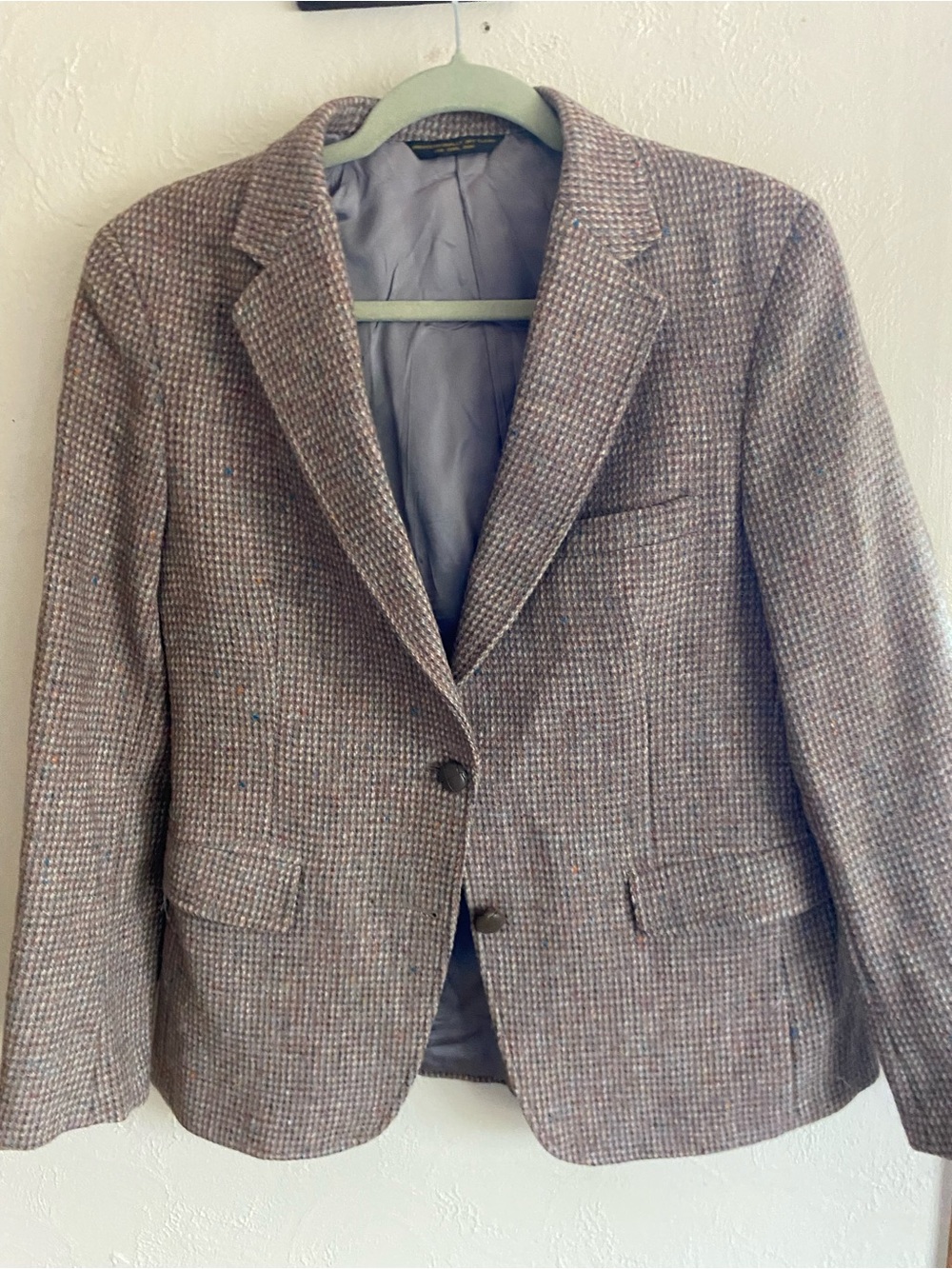 Vintage Lands End Brown Tweed Blazer - Classic Two-Button Sport Coat